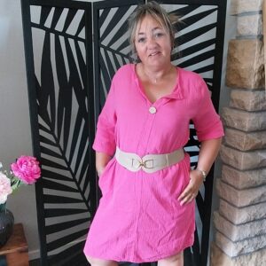 Robe mi-longue en gaze de coton