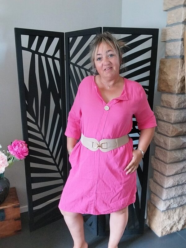 Robe mi-longue en gaze de coton