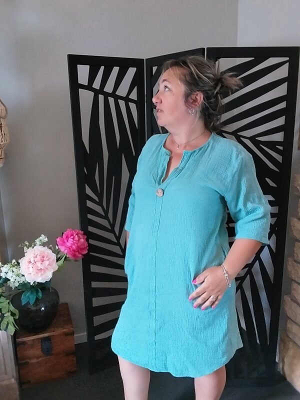 Robe mi-longue en gaze de coton - Image 6