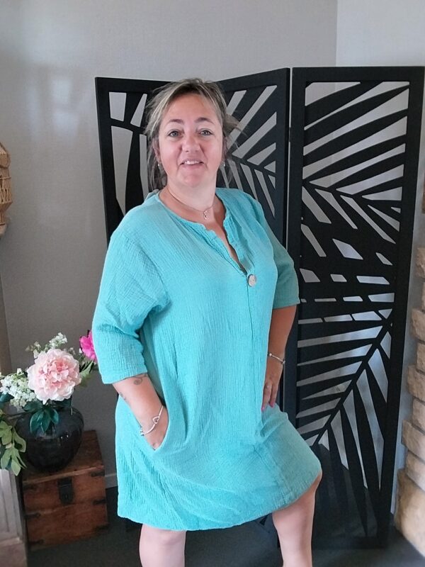 Robe mi-longue en gaze de coton - Image 7