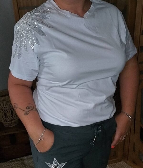 Tee-shirt strass épaule - Image 2